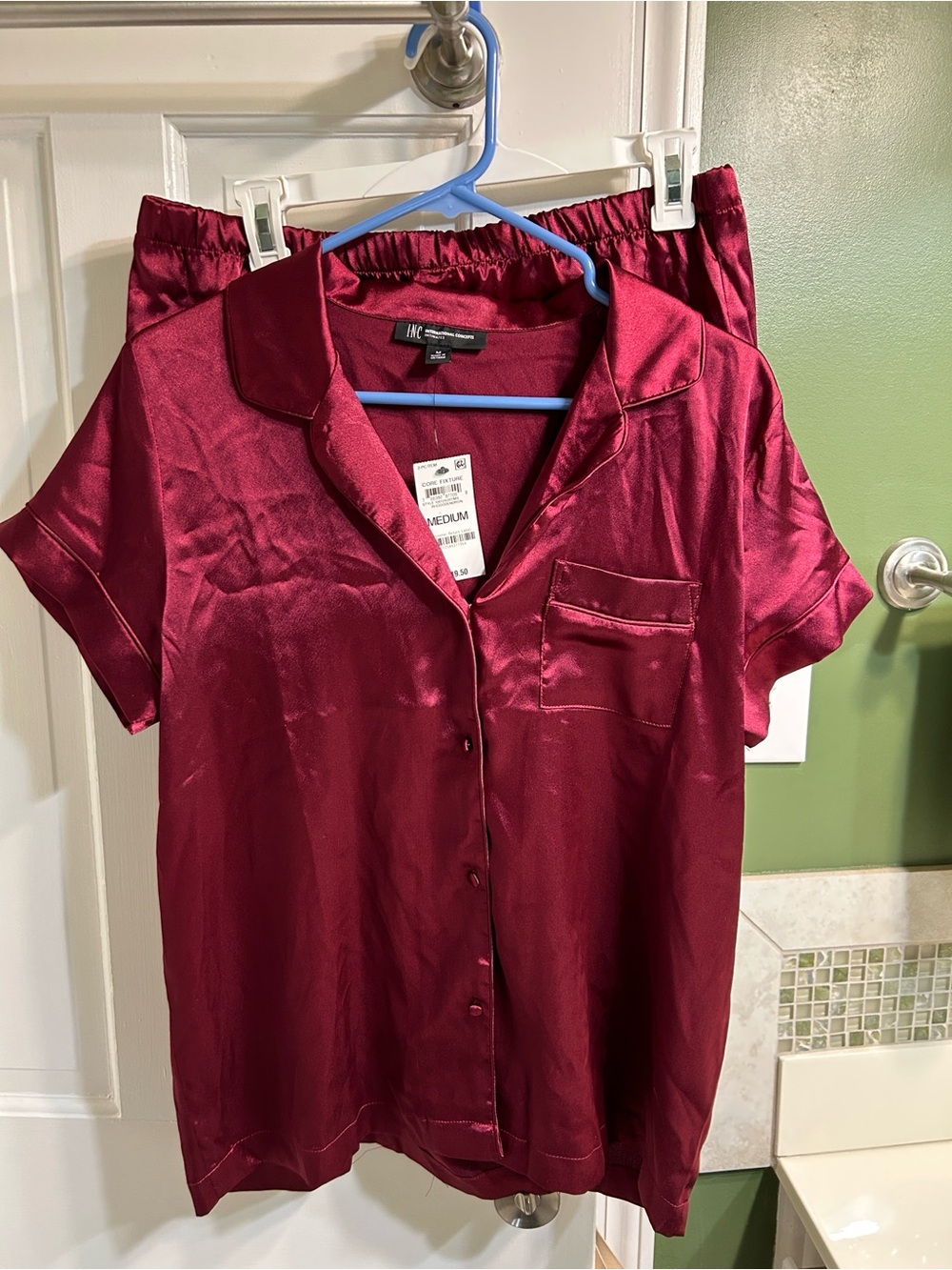 Women's Satin Sleep Set in Deep Berry